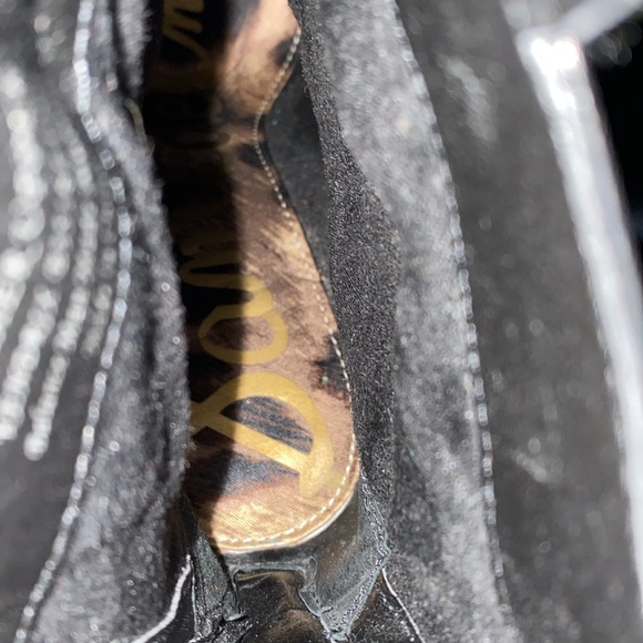 Sam Edelman Black Kendrix Leather Straps Heel Ankle Booties 6M - Picture 9 of 11